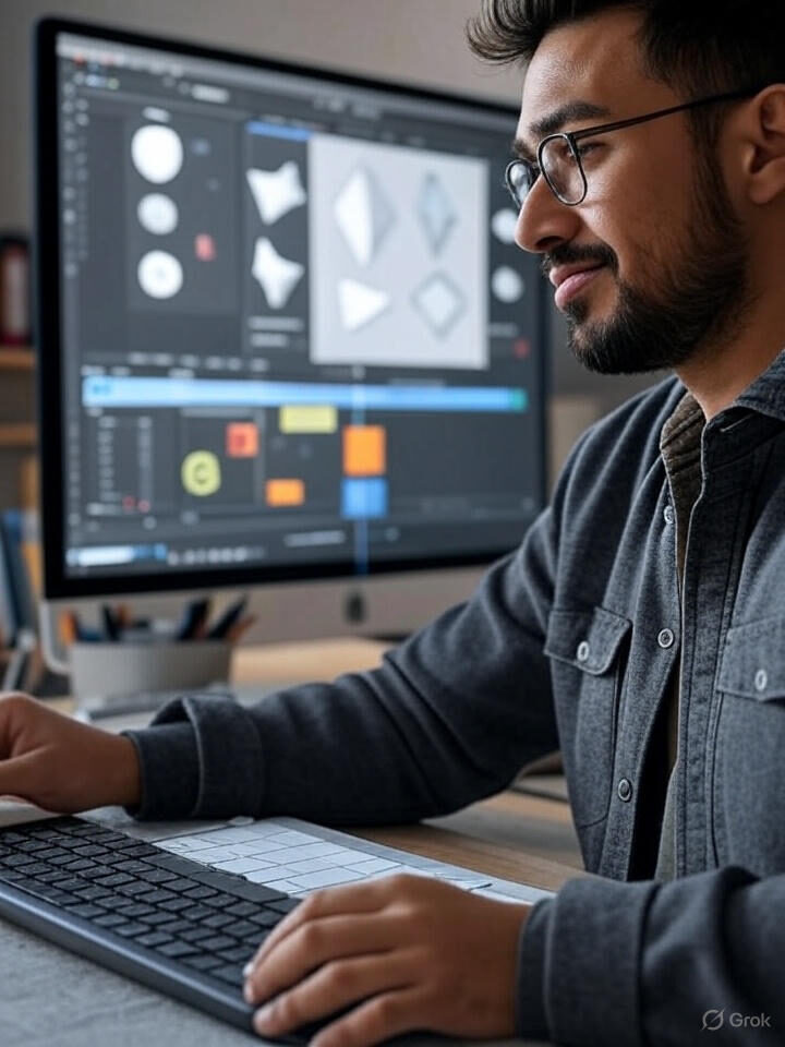 Creating vector graphics in Alight Motion with custom shapes
