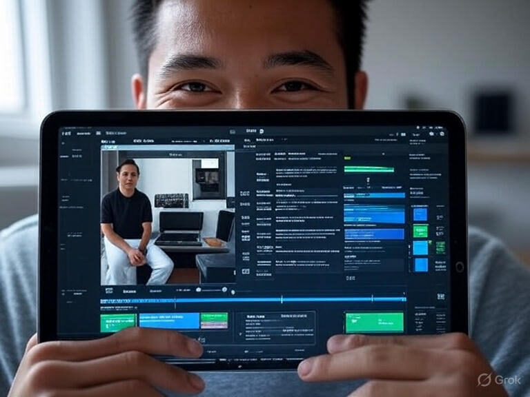 ontent creator mastering keyframes in Alight Motion with timeline and premium effects