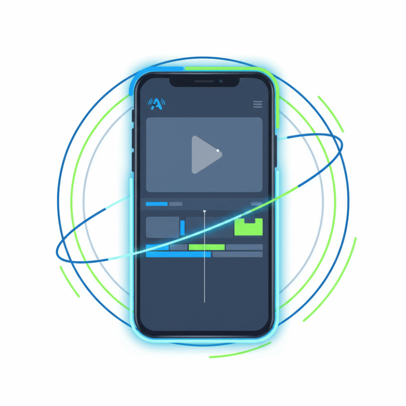 A side-by-side comparison of Alight Motion video editing on a phone: a lagging video on the left versus a smooth video on the right, illustrating performance improvement.